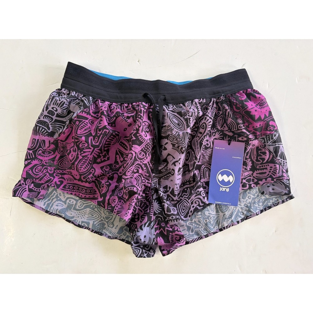 Janji Women's XS 3" AFO Middle Running Shorts Batik Purple Lined NWT Artist Seri